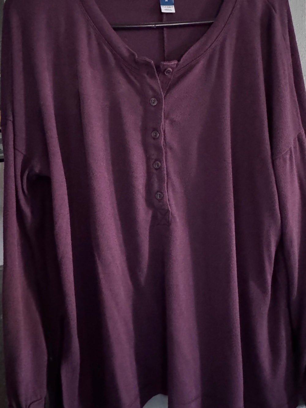 Old Navy Long-Sleeve Henley in Plum
